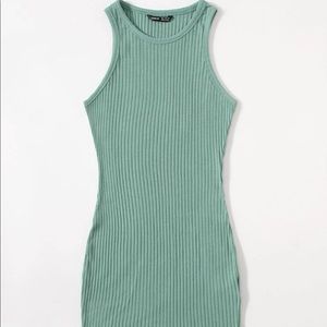 Rib-knit Bodycon Mint Green Dress